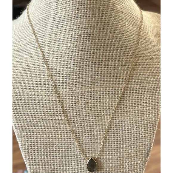 Beautiful Luna Norte Gold Tone Labradorite Charm Gemstone Necklace Blue Flash - Picture 2 of 4